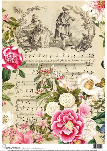 Foolish Creatures Floral Symphony Rice Paper by Calambour Italy TT124