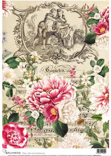 The Flirtation Floral Symphony Rice Paper by Calambour Italy TT126