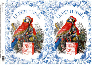 Blue Le Petite Noel 2 Pack Rice Paper by Calambour Italy TT135c