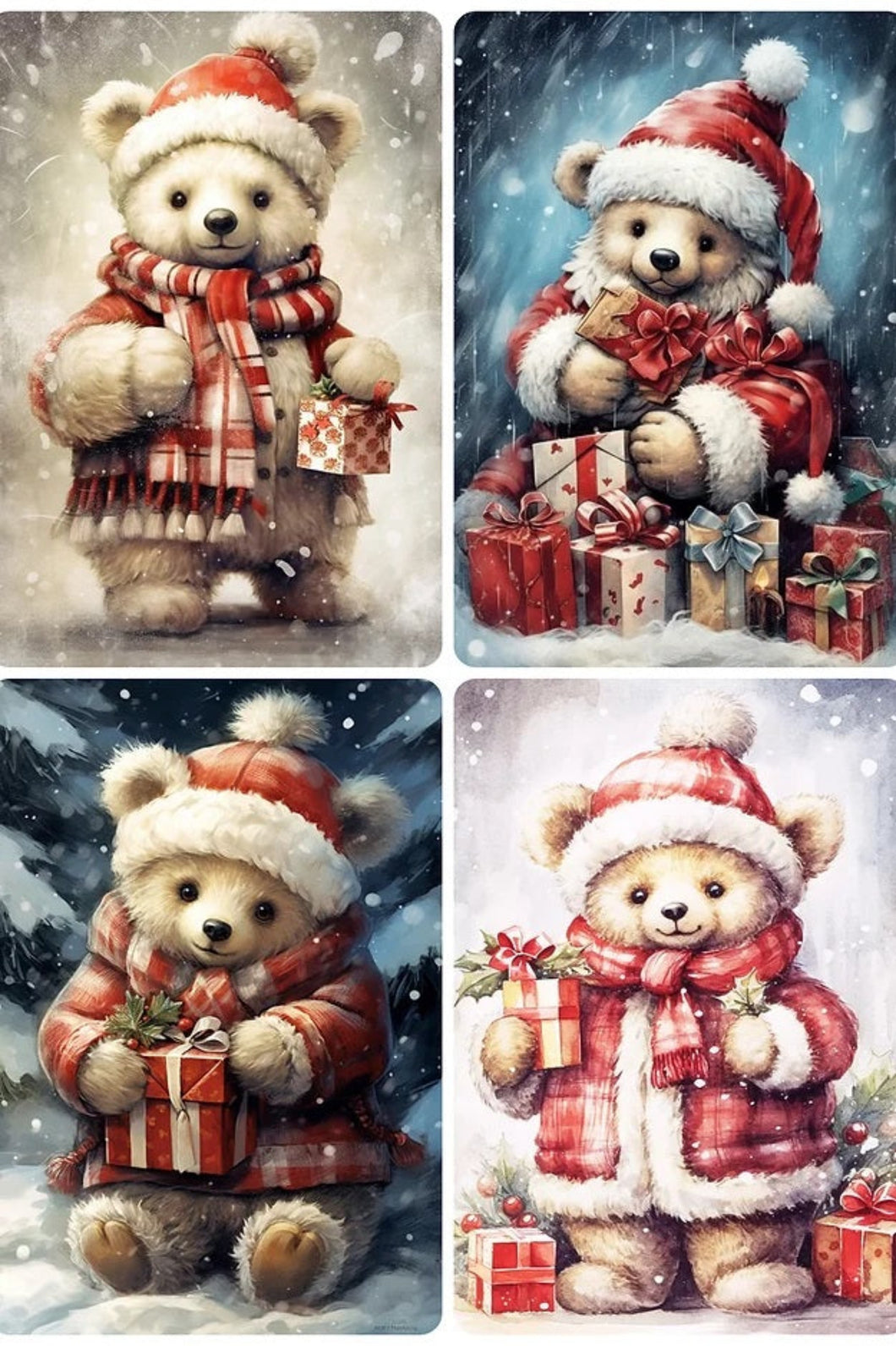 Teddy Bear and Gifts Rice Paper by Reba Rose Creations