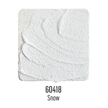 Load image into Gallery viewer, Textured white material swatch labeled 'Snow' with color code 60418 on a white background