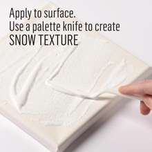Load image into Gallery viewer, White paint being applied with a palette knife on a white surface, text overlay