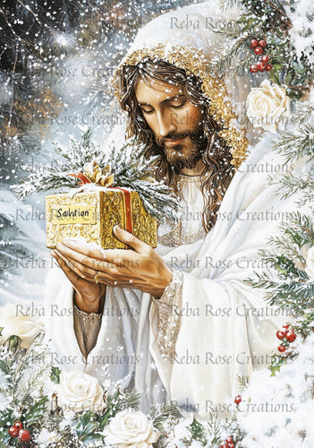 The Gift of Salvation Rice Paper by Reba Rose Creations