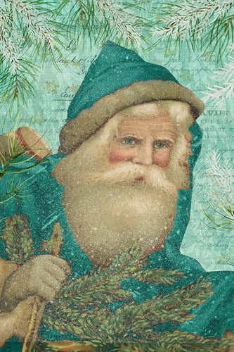 Turquoise Santa Rice Paper by Reba Rose Creations