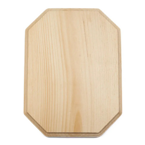 Unfinished Clipped Corner Wood Plaque