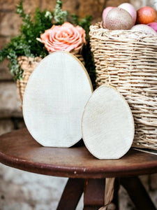 Unfinished Rustic Wood Egg Shelf Sitter