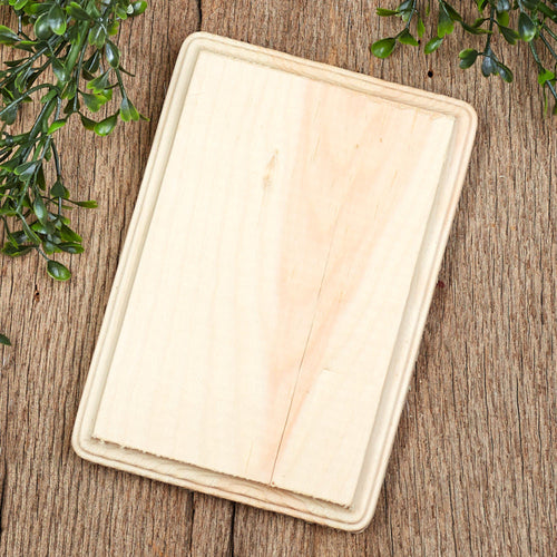 Unfinished Wood Beveled Rectangle Plaque