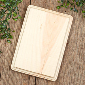 Unfinished Wood Beveled Rectangle Plaque