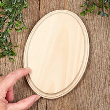 Load image into Gallery viewer, Unfinished Wood Oval Plaque