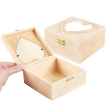 Load image into Gallery viewer, Unfinished Wooden Heart Photo Box