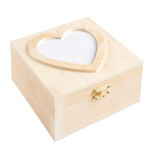 Load image into Gallery viewer, Unfinished Wooden Heart Photo Box