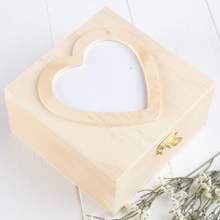 Load image into Gallery viewer, Unfinished Wooden Heart Photo Box