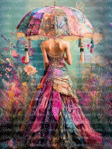 Vibrant Ethereal Portrait Rice Paper by Reba Rose Creations