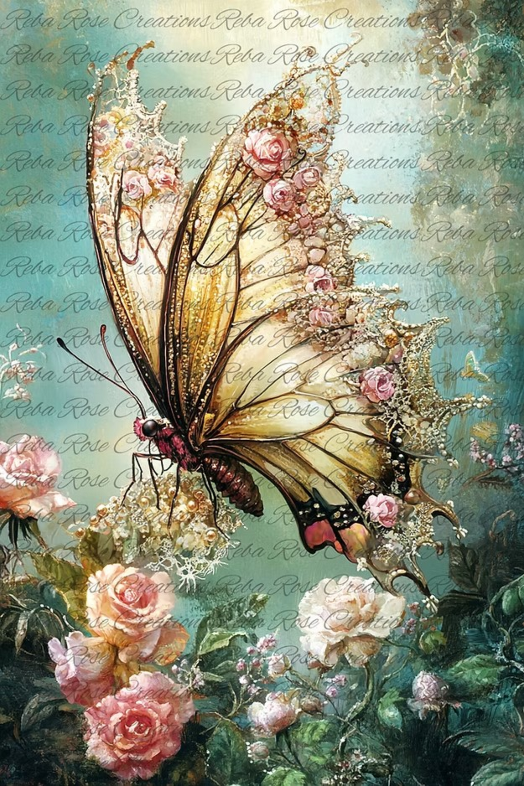 Lace Tip Butterfly VP-27 Rice Paper by Reba Rose Creations