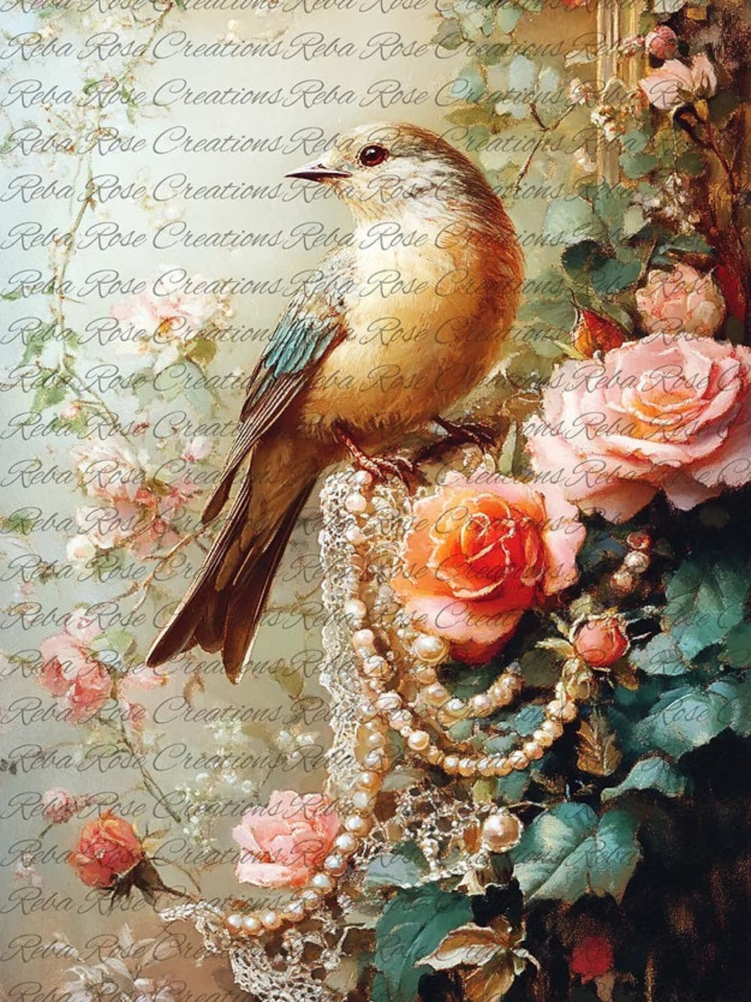 Victorian Bird VP-37 Rice Paper by Reba Rose Creations