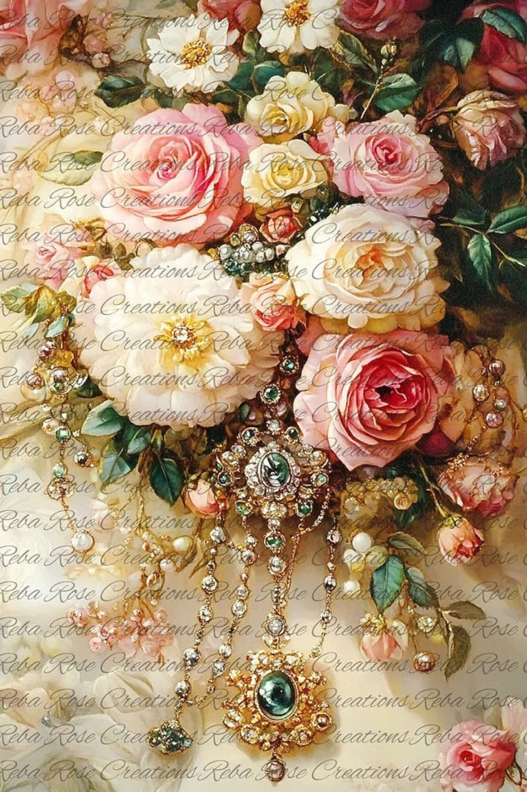 Victorian Jewels VP-47 Rice Paper by Reba Rose Creations