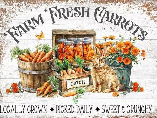 Farm Fresh Carrots Rice Paper by Reba Rose Creations