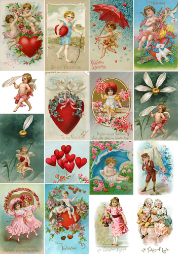 Valentine Tags Rice Paper by European Excellency, Victorian Valentines