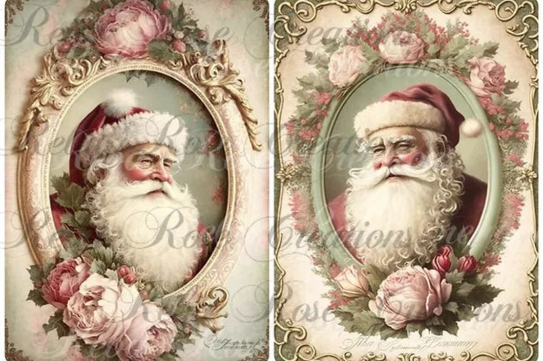 Victorian Christmas Santa Rice Paper by Reba Rose Creations