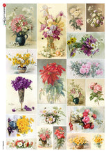 Load image into Gallery viewer, Flowers 0321 by Paper Designs Washipaper, Victorian Floral Mini Paintings on 1 sheet of rice paper
