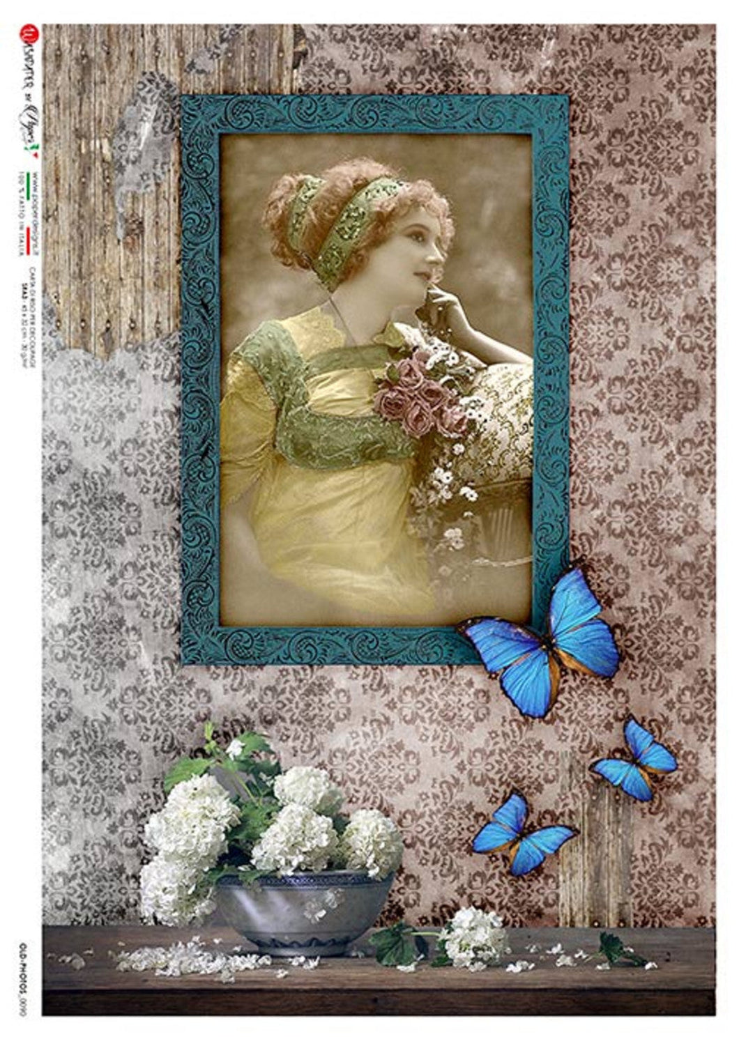 Old Photos 0090 by Paper Designs Washipaper, Victorian Framed Wistful Lady