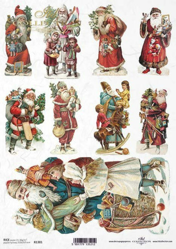 ITD Collection Victorian St. Nicholas 9 Pack  Rice Paper, 9 images on one sheet, R1301