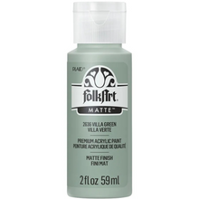 Load image into Gallery viewer, FolkArt acrylic paint bottle in Villa Green on a white background