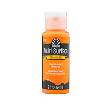 Load image into Gallery viewer, Orange bottle of FolkArt Multi-Surface Satin acrylic paint on a white background