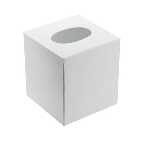 White Paper Mache Tissue Box Cover