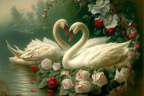 White Swans Rice Paper by Reba Rose Creations