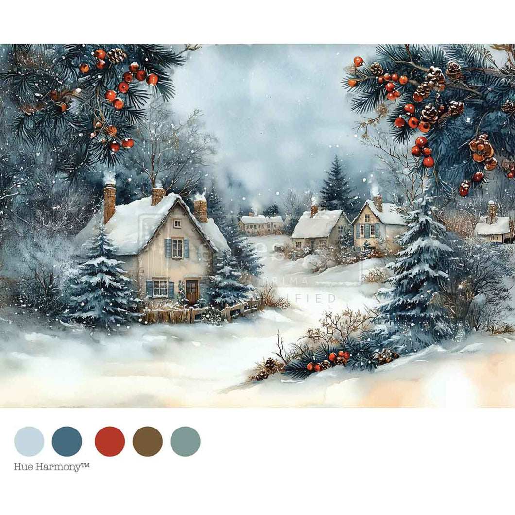 Winter Hearth Decoupage Fiber Paper by Redesign with Prima