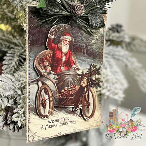 Wishing You a Merry Christmas Victorian Santa Postcard Ornament