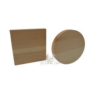 Unfinished Wood Craft Blanks, 5 inch Round or Square Options