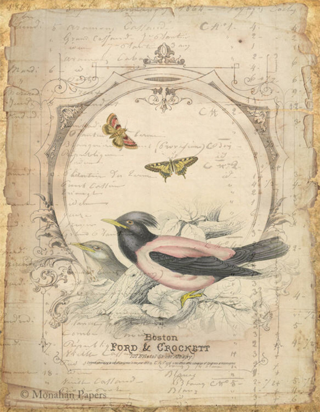 Bird Pair by Monahan Papers, X229