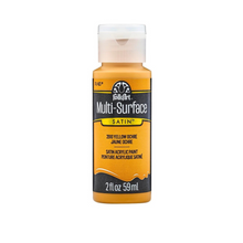 Load image into Gallery viewer, Bottle of FolkArt Multi-Surface Satin acrylic paint in Yellow Ochre on a white background