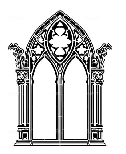 Gothic Window Stencil by Roycycled Treasures