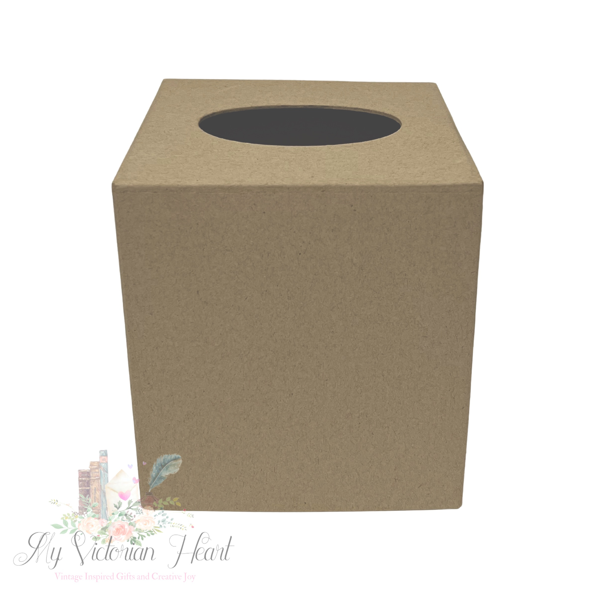 Tissue Box Cover Holder Square Blank Papier Mache My Victorian