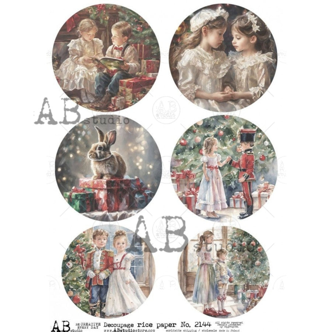 Christmas Memories Ornaments 6 Pack Rice Paper 2144 by ABstudio, A4