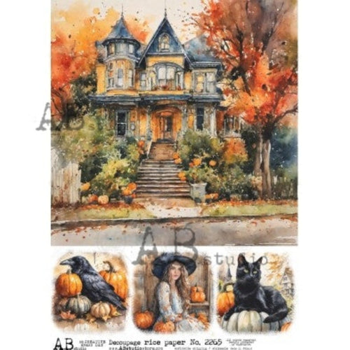 Victorian House Scenes Rice Paper 2265 by ABstudio, A4