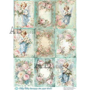 Shabby Angels and Roses Rice Paper 94 by ABstudio, A4