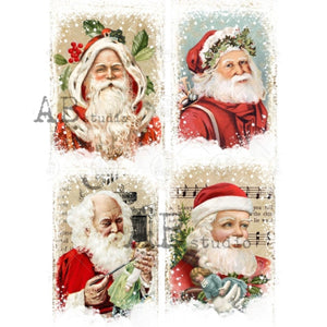 Classic Santa Portraits Rice Paper 1122 by ABstudio, A4