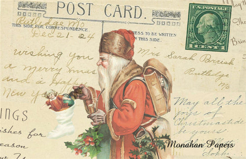 Postcard Santa by Monahan Papers