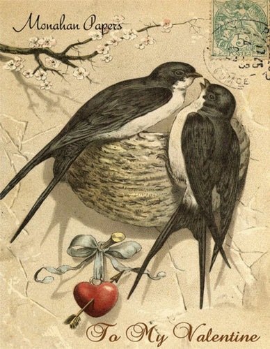 Lovebirds' Valentine Nest by Monahan Papers V34