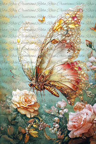 Fancy Butterfly Rice Paper by Reba Rose Creations