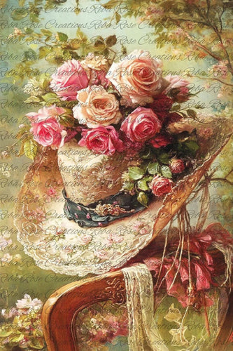 Victorian Ladies Hat Rice Paper by Reba Rose Creations