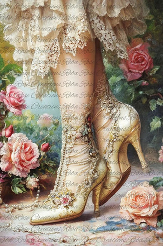 Victorian Shoes Rice Paper by Reba Rose Creations