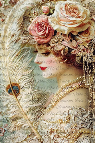 Victorian Maiden Rice Paper by Reba Rose Creations