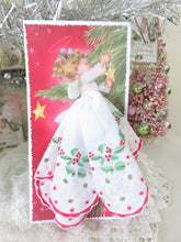 Load image into Gallery viewer, Vintage Style Christmas Angel Holly Hankie Gift Card, Stocking Stuffer, Luray