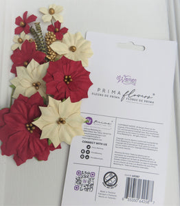 Prima Flowers Christmas in the Country Joyful, Cream, Red, Gold