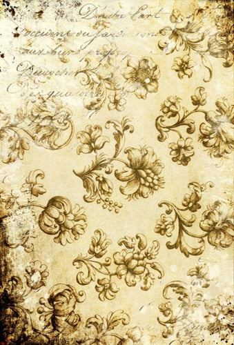 Distressed Grungy Floral Decoupage Paper by Roycycled Treasures